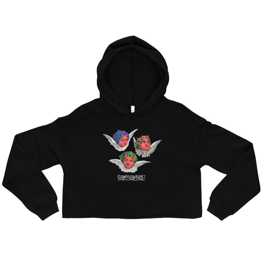 D'Evils Crop Hoodie - Black