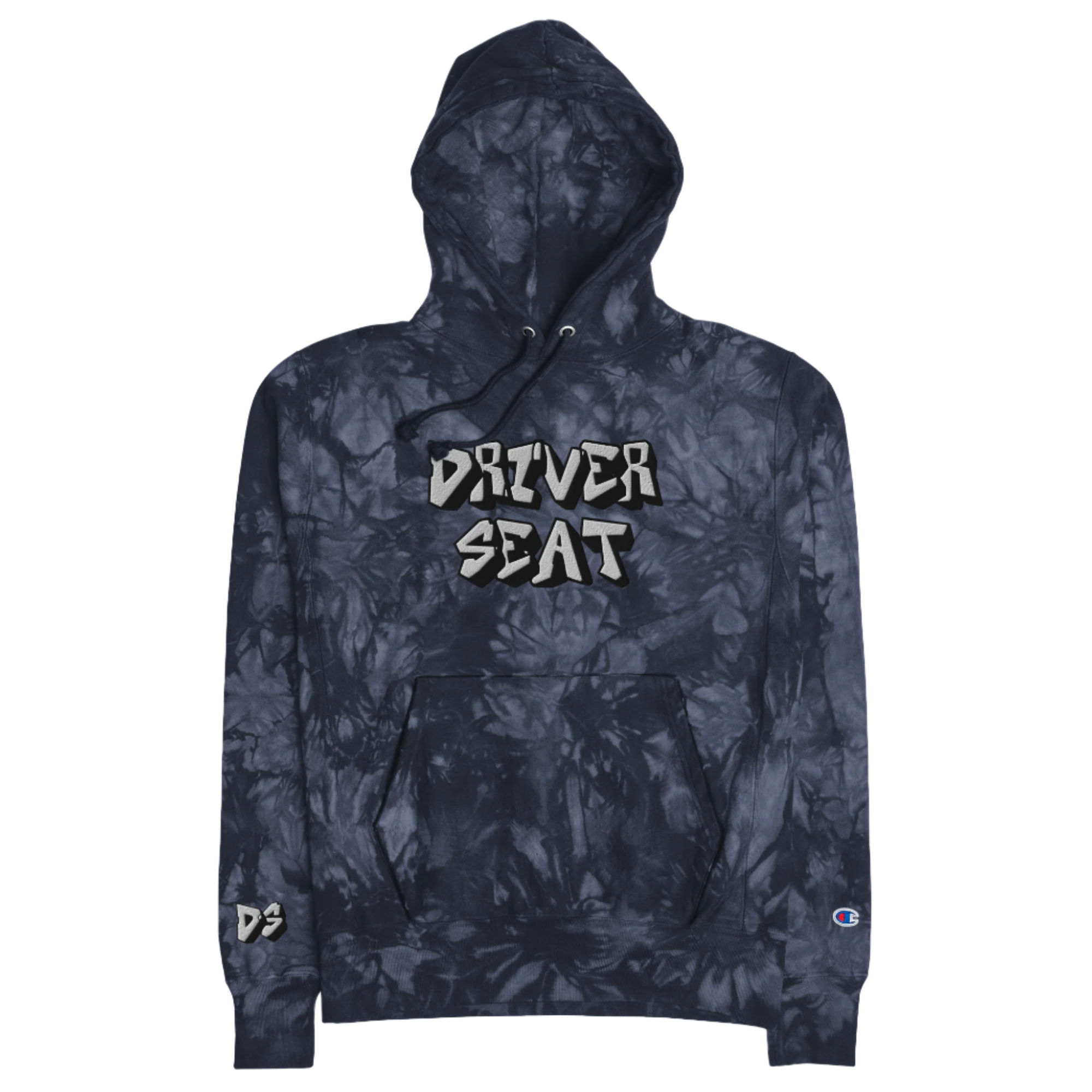 Logo Tie-Dye Champion Hoodie - Navy